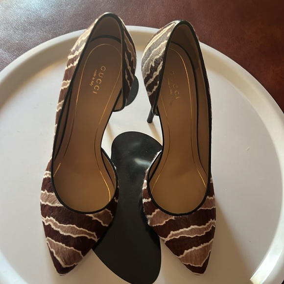 Gucci Calf Hair Animal Print D’Orsay Pumps size 9 - Picture 3 of 10